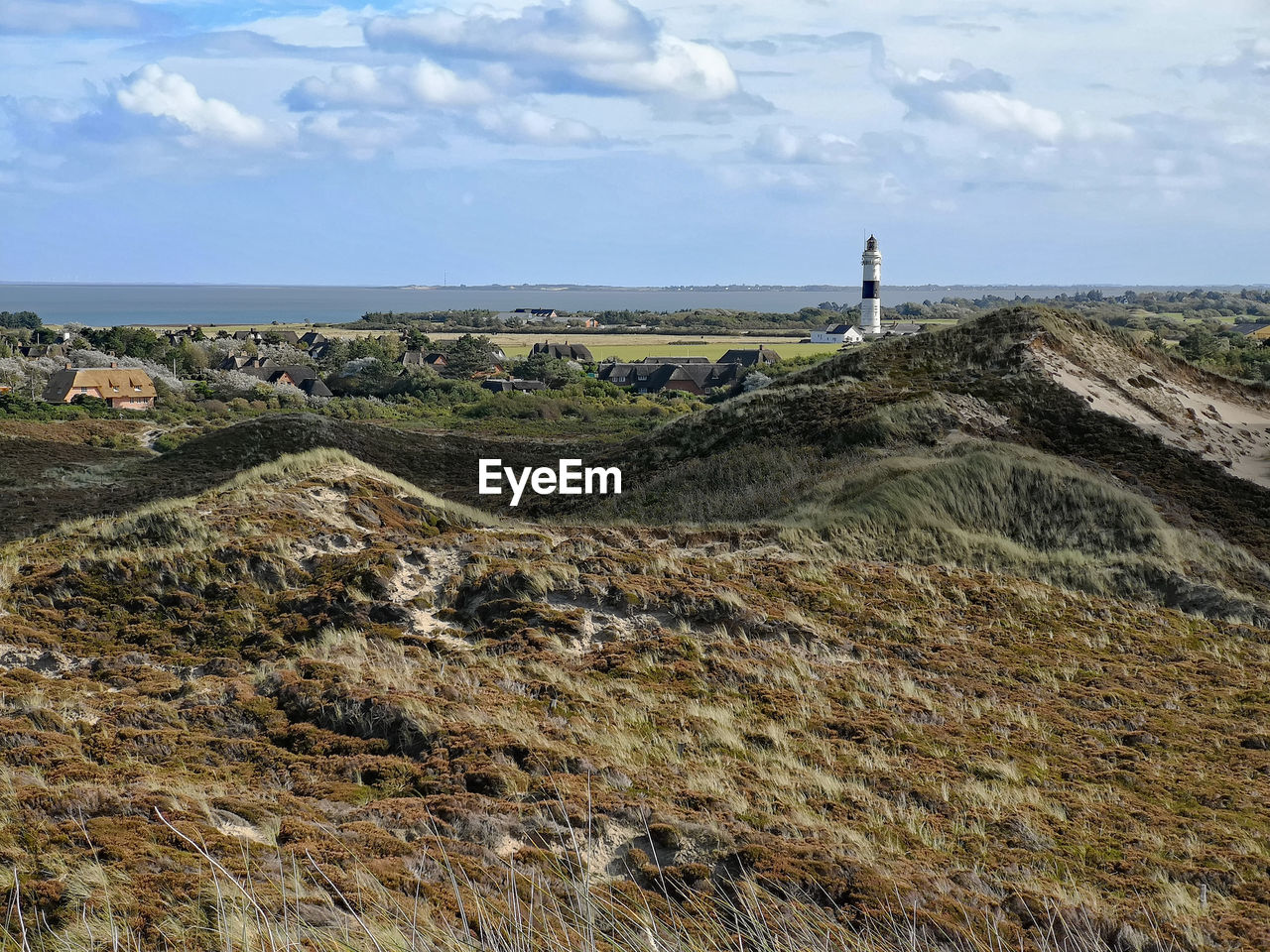 Scenic view of land against sky