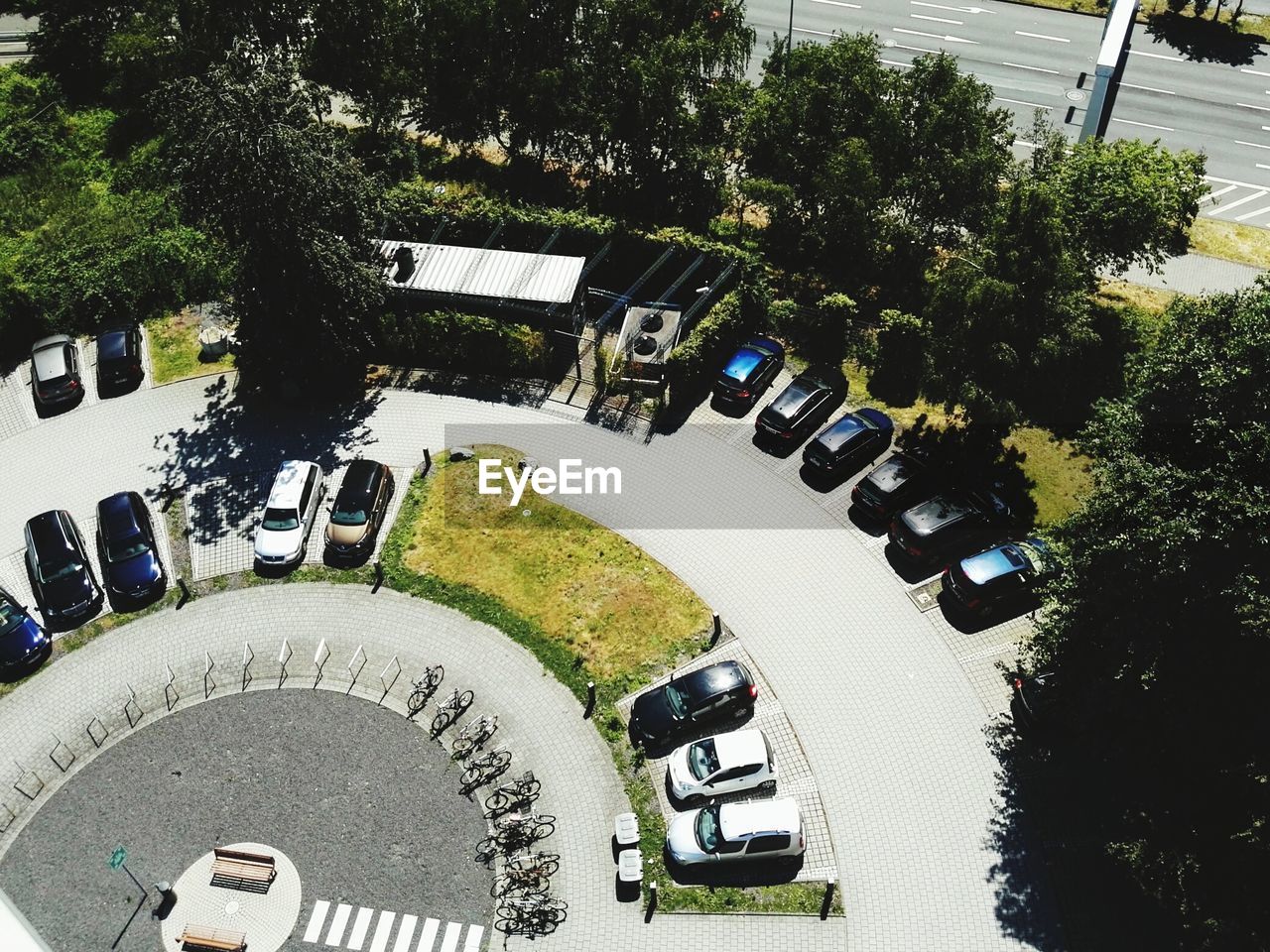 High angle view of parking lac francfort airport 