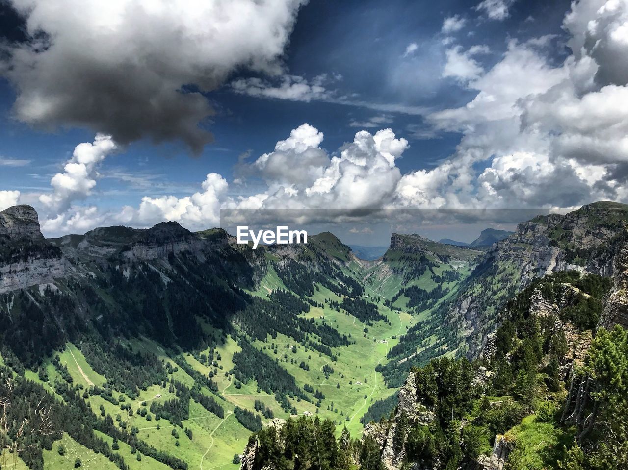 Panoramic view of mountains against sky