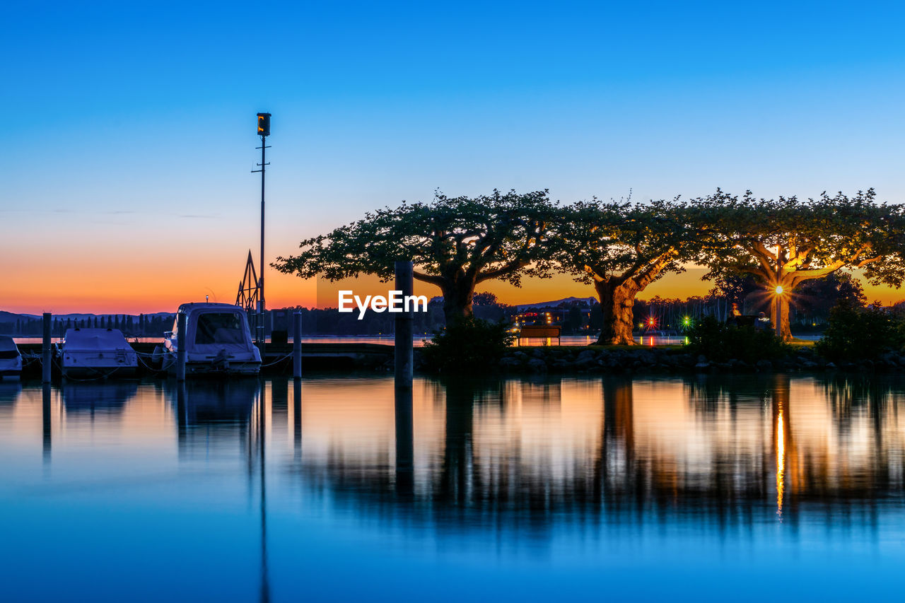 SCENIC VIEW OF LAKE AGAINST CLEAR SKY