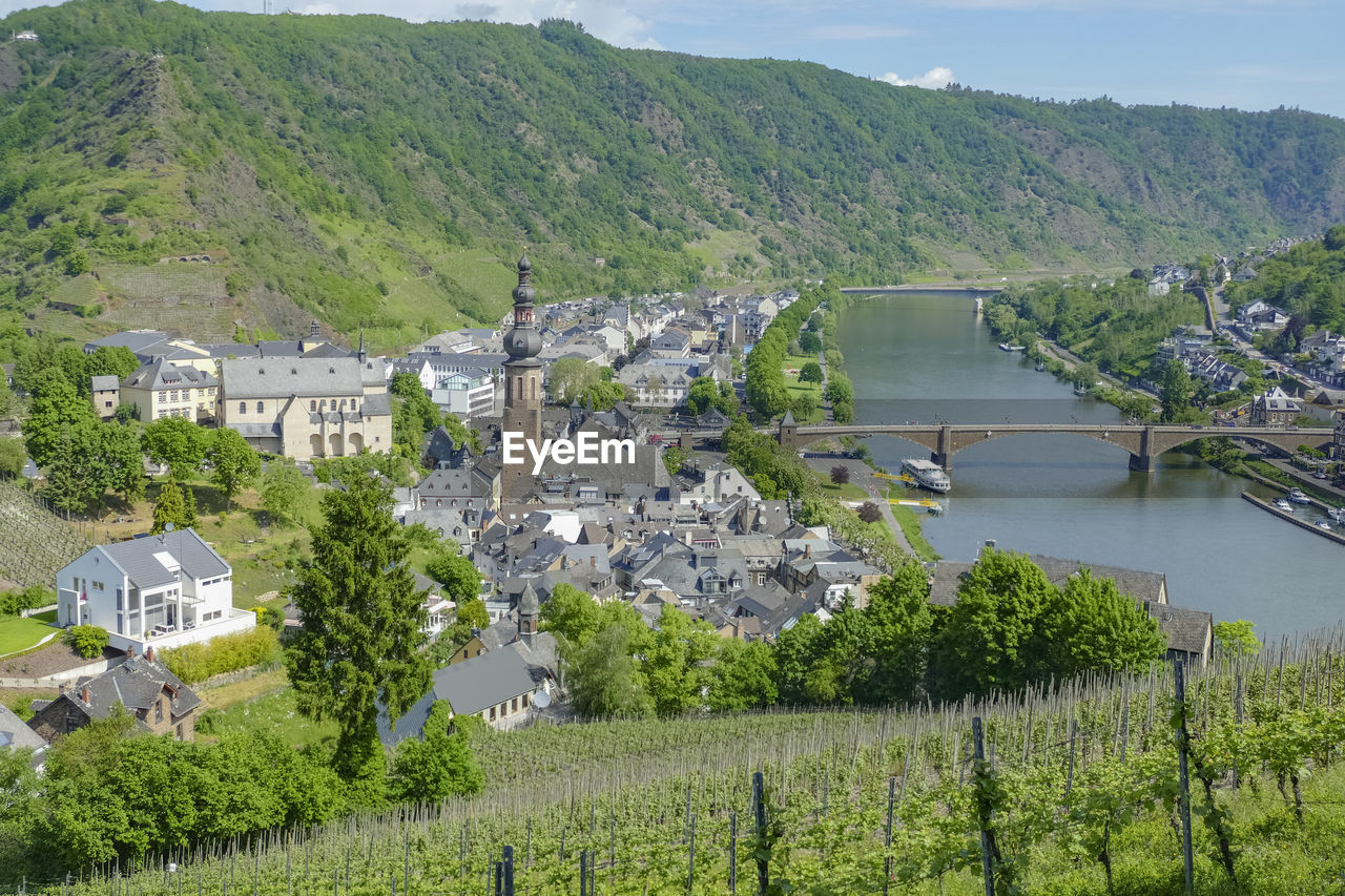 Scenery around cochem, a town at moselle river in rhineland-palatinate, germany, at summer time