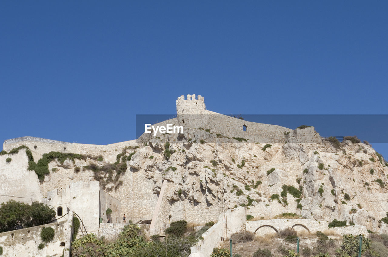 Low angle view of fortress san nicola