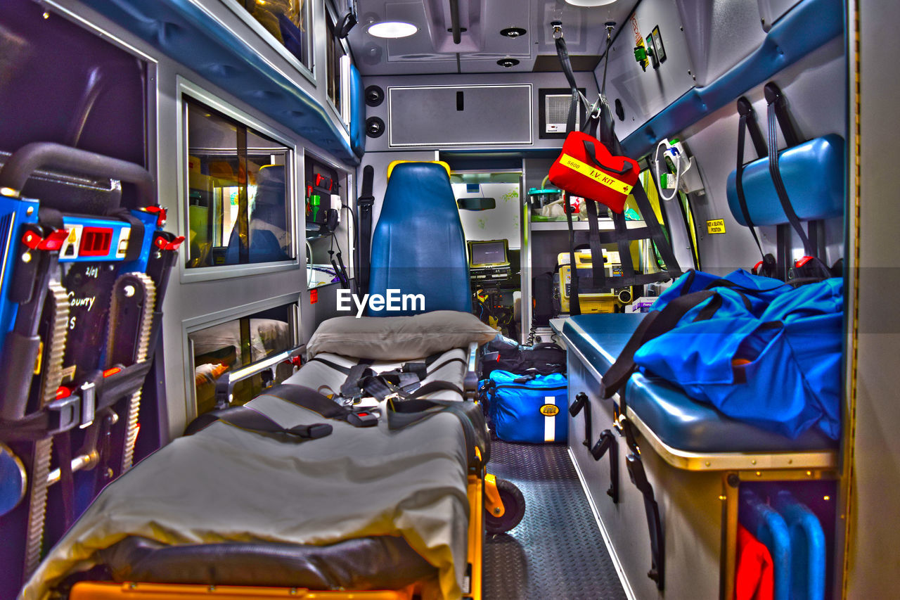 Interior of ambulance