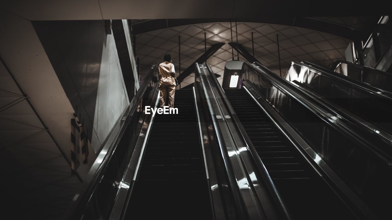 Low angle view of escalator