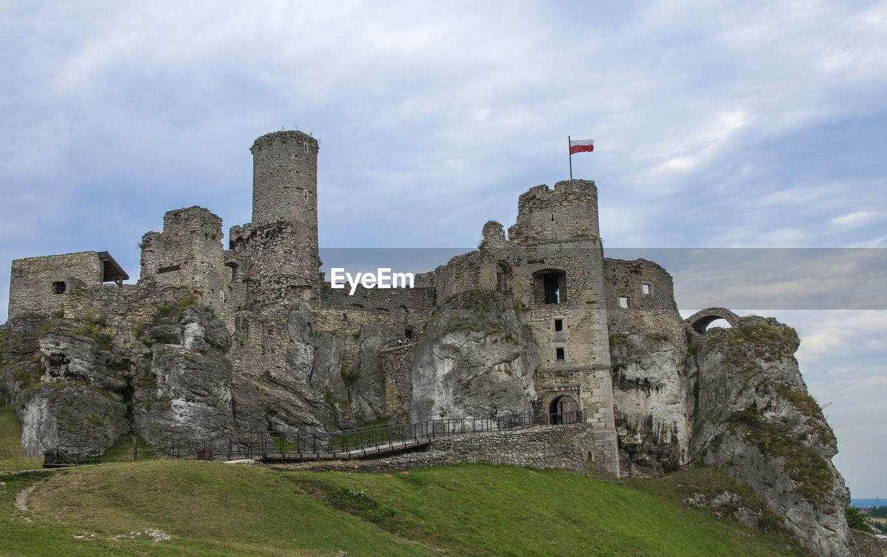 Historic castle against cloudy sky