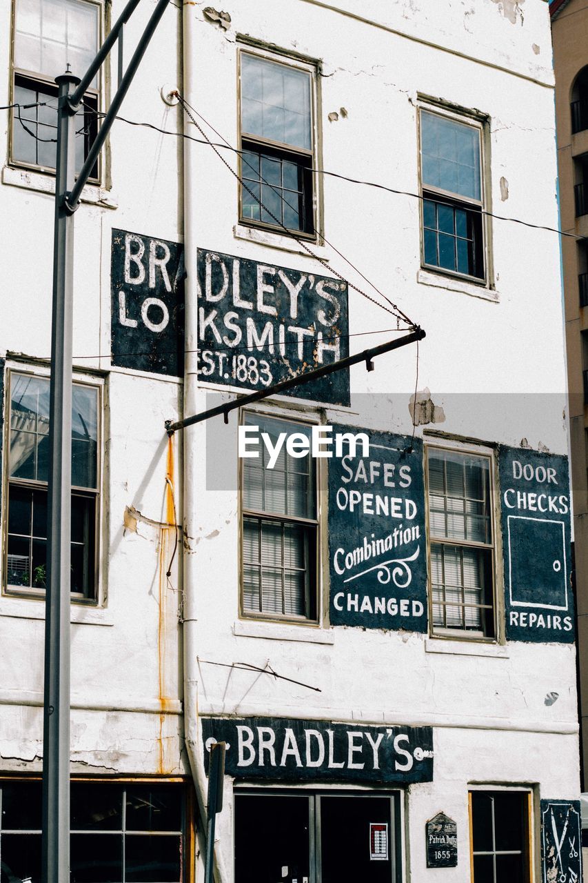 TEXT ON ROAD SIGN AGAINST BUILDINGS