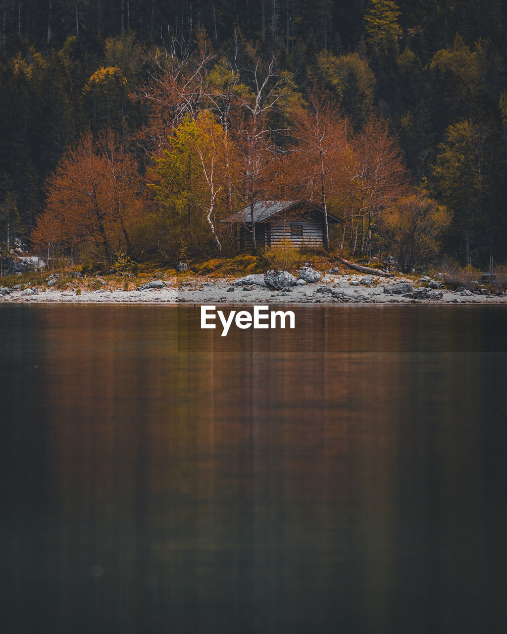 scenic view of lake against sky during autumn
