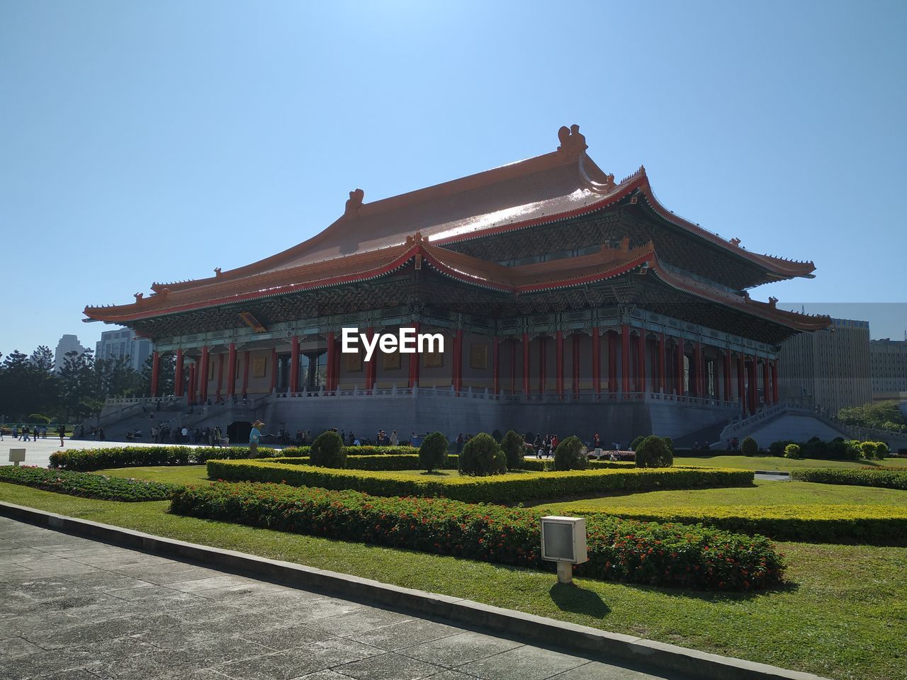 TEMPLE AGAINST CLEAR SKY