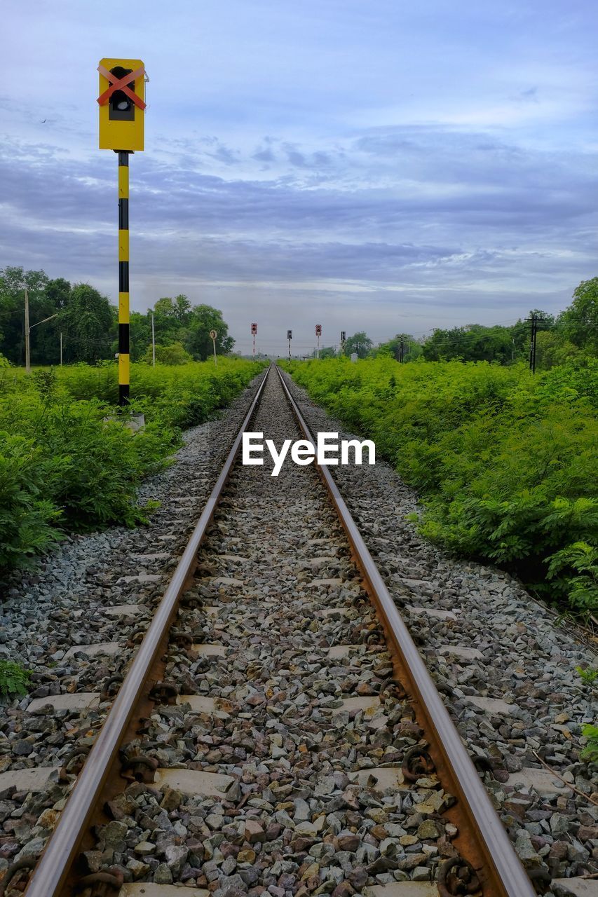 View of railroad tracks against sky