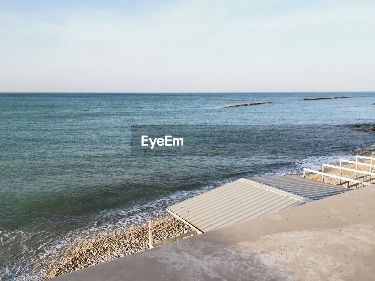 High angle view of sea against sky