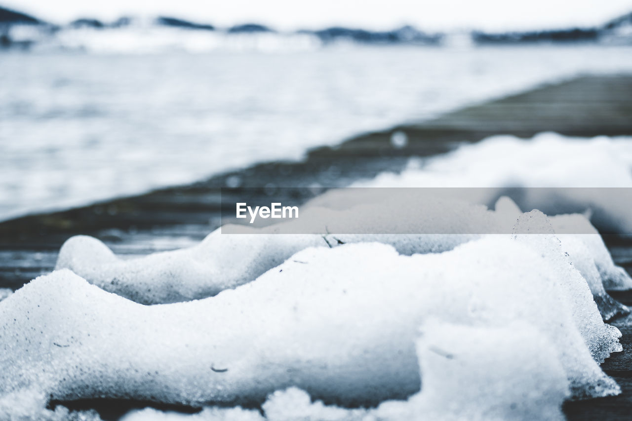 CLOSE-UP OF FROZEN SEA WATER