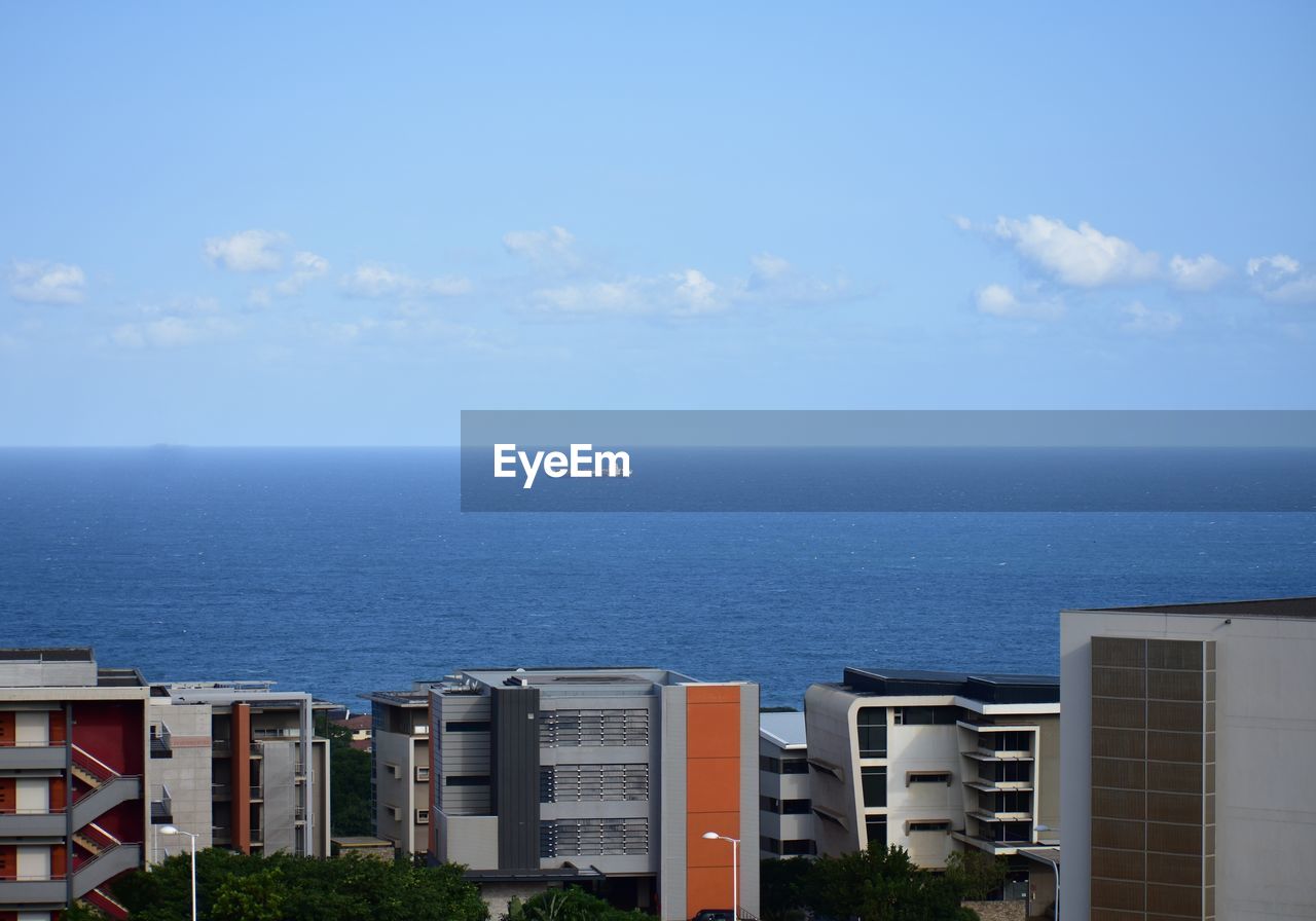 VIEW OF SEA AGAINST BLUE SKY