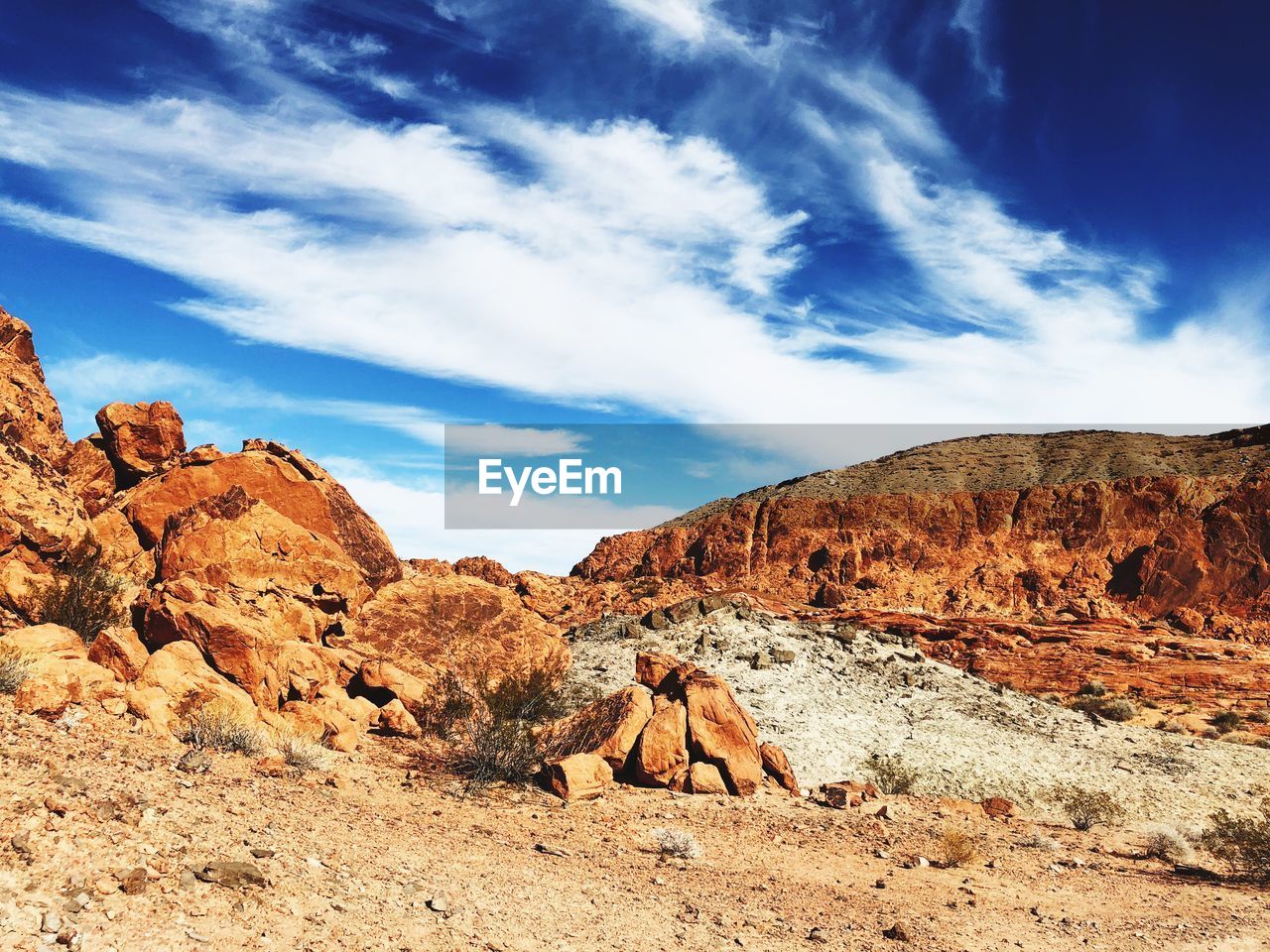 Scenic view of rock formations against sky