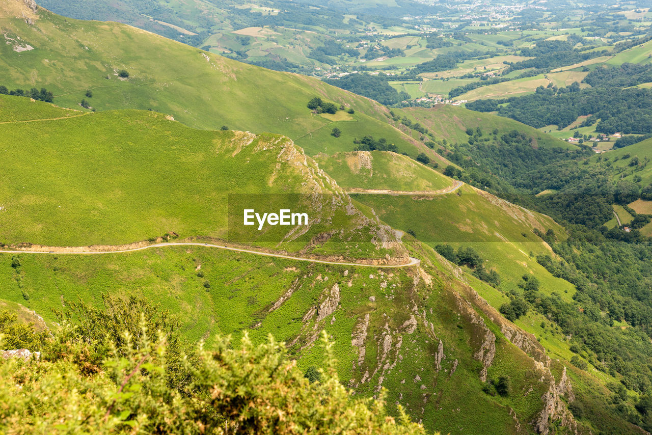 HIGH ANGLE VIEW OF ROAD AMIDST LAND