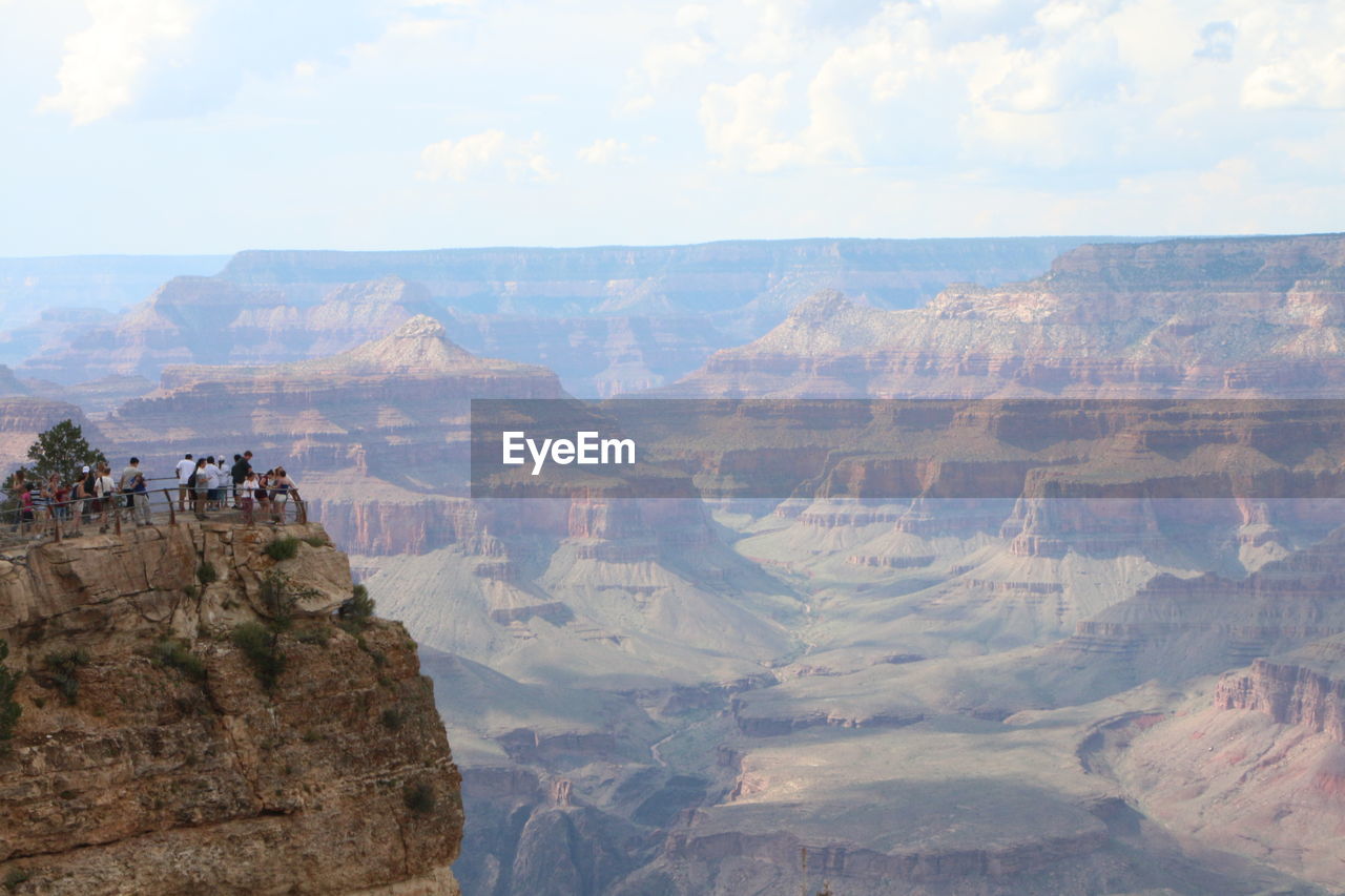 Scenic view of rock formations against sky