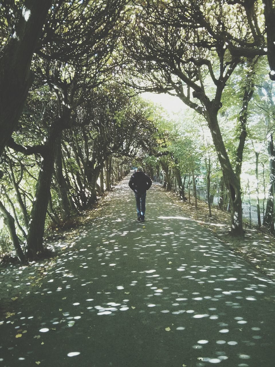 Man walking on road