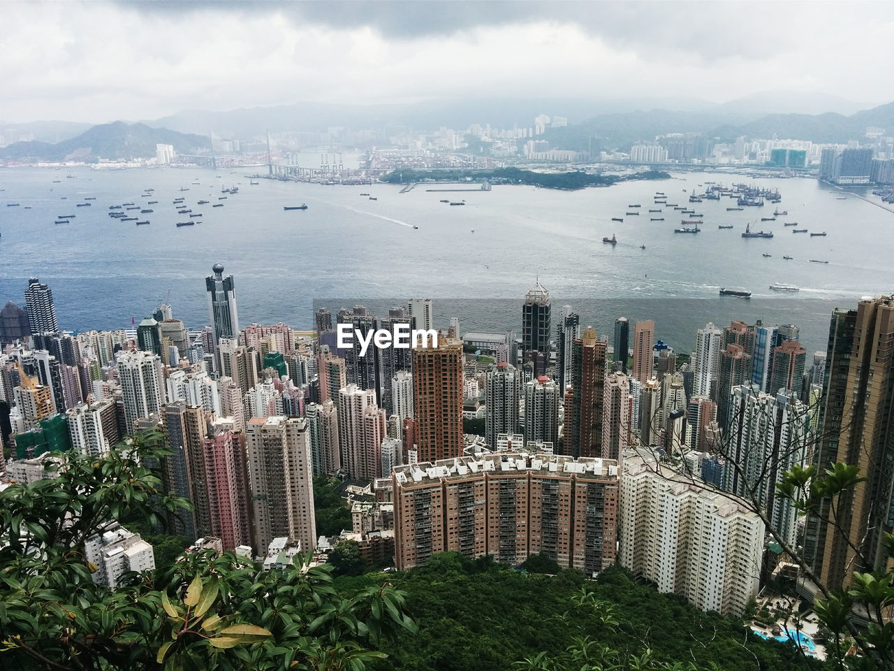 High angle view of city