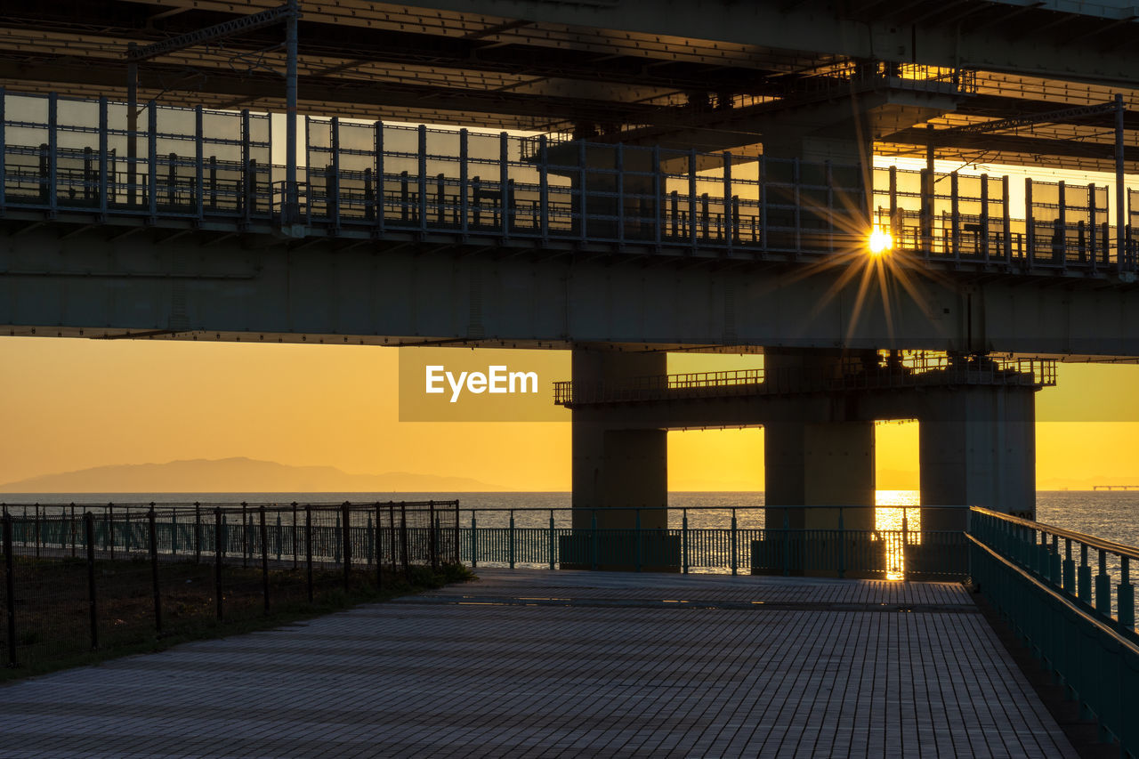 BRIDGE AGAINST SKY DURING SUNSET