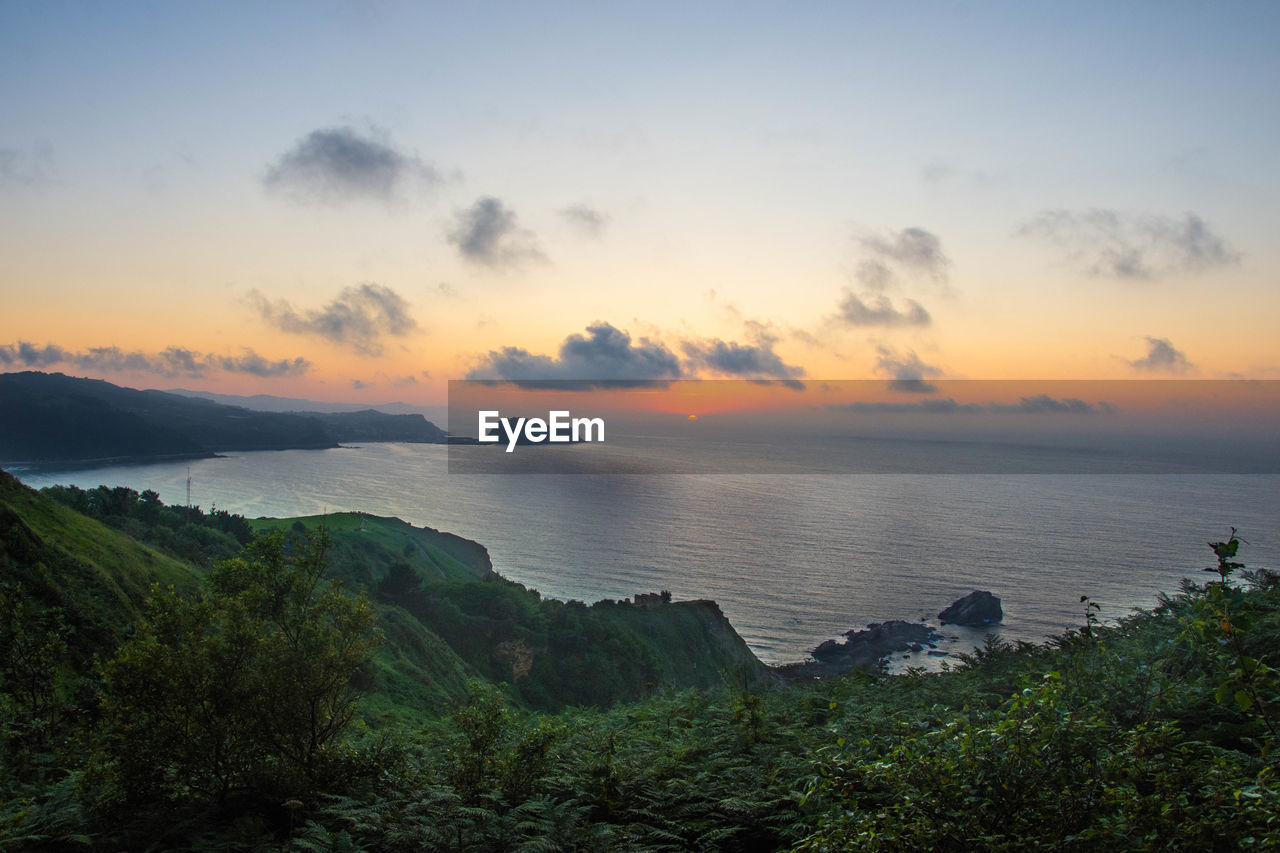 SCENIC VIEW OF SEA DURING SUNSET