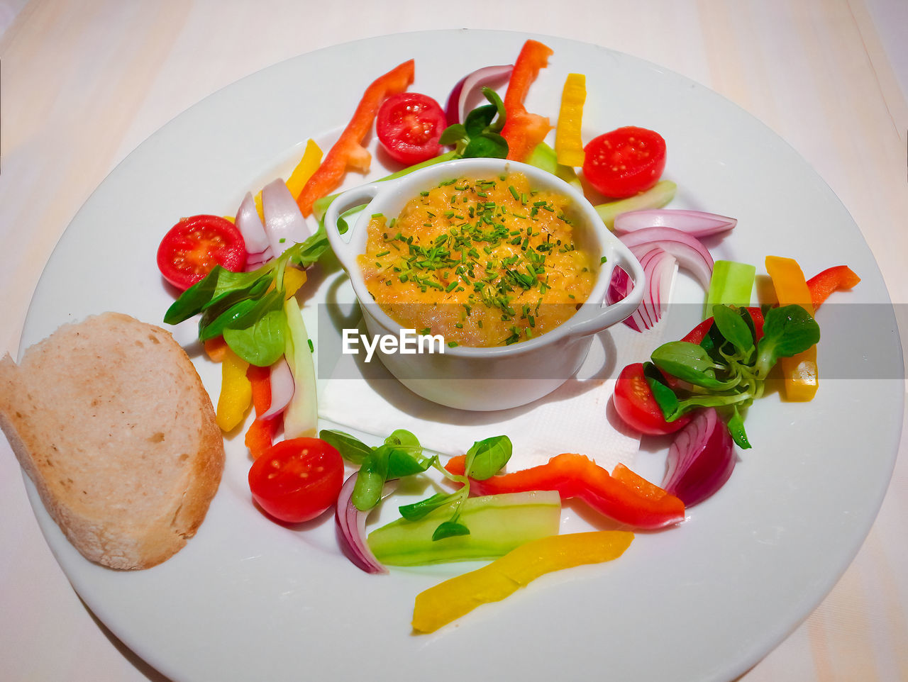 high angle view of food in plate