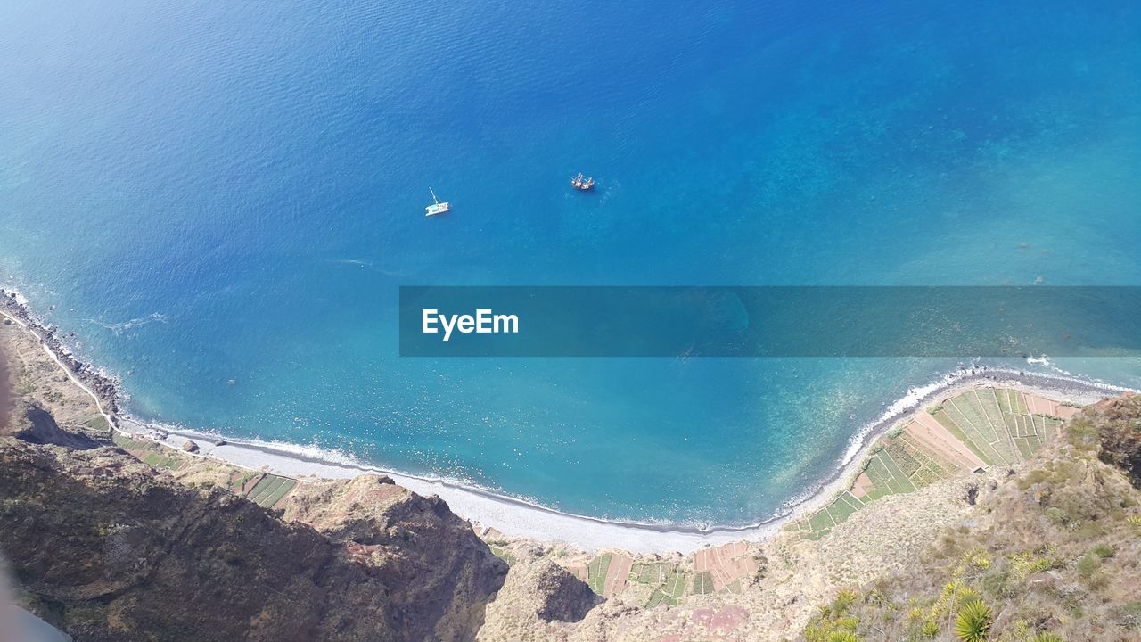 high angle view of sea against sky