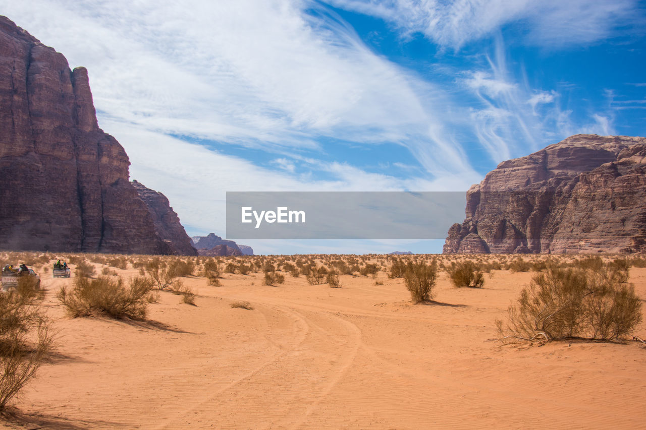 Panoramic view of desert against sky