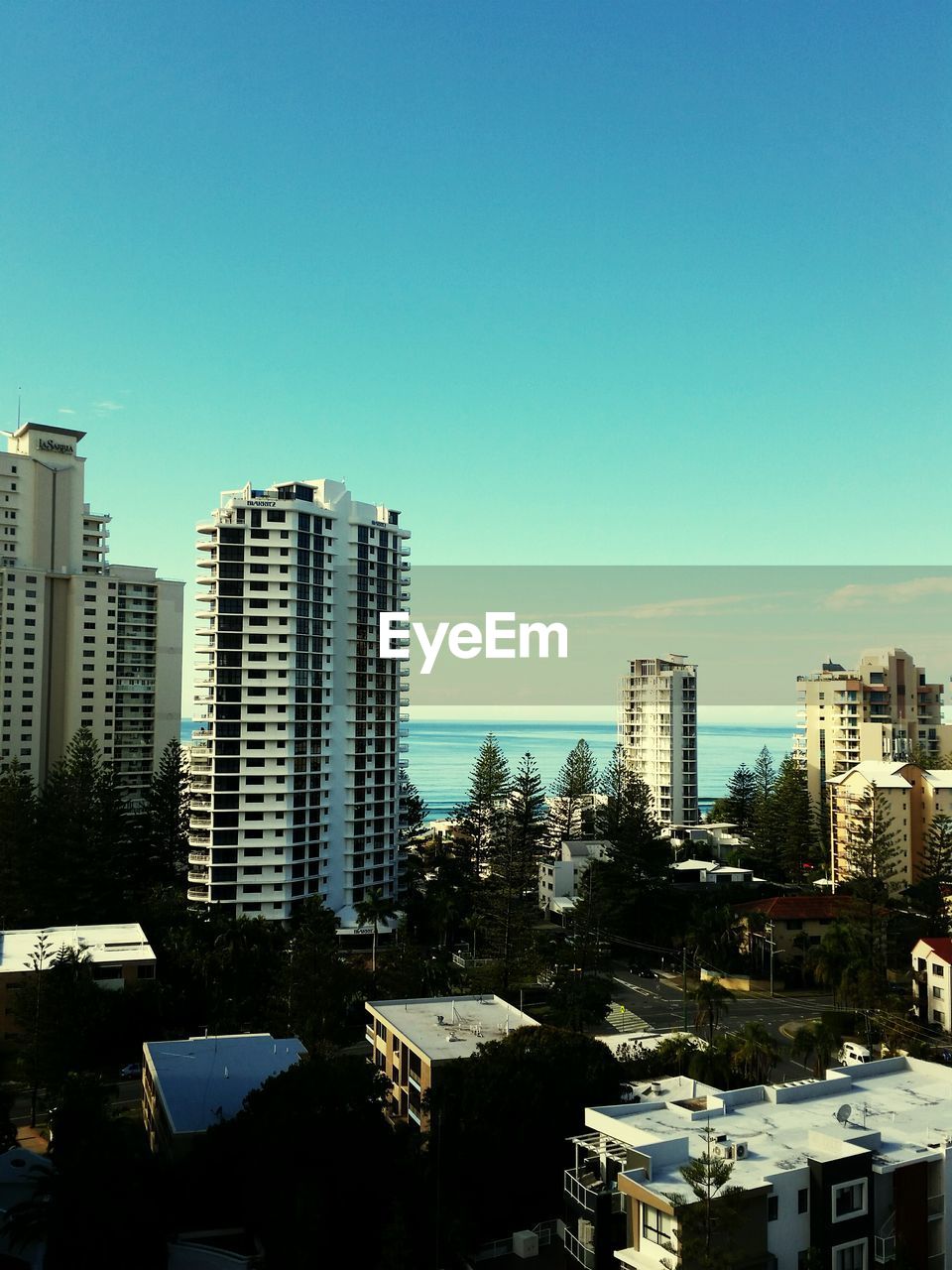 VIEW OF CITYSCAPE AGAINST CLEAR SKY