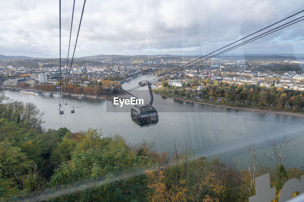 high angle view of bridge over river