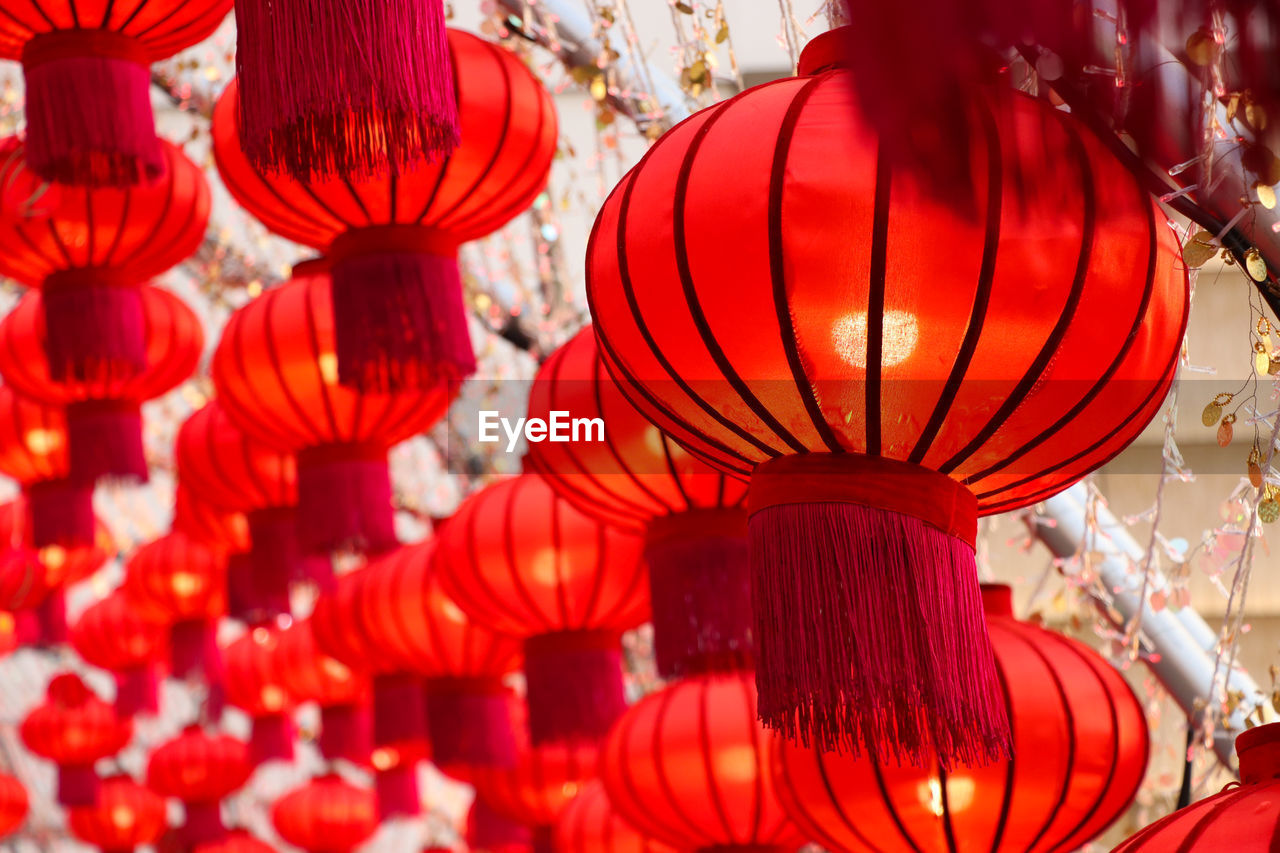 Full frame shot of lanterns for sale at market