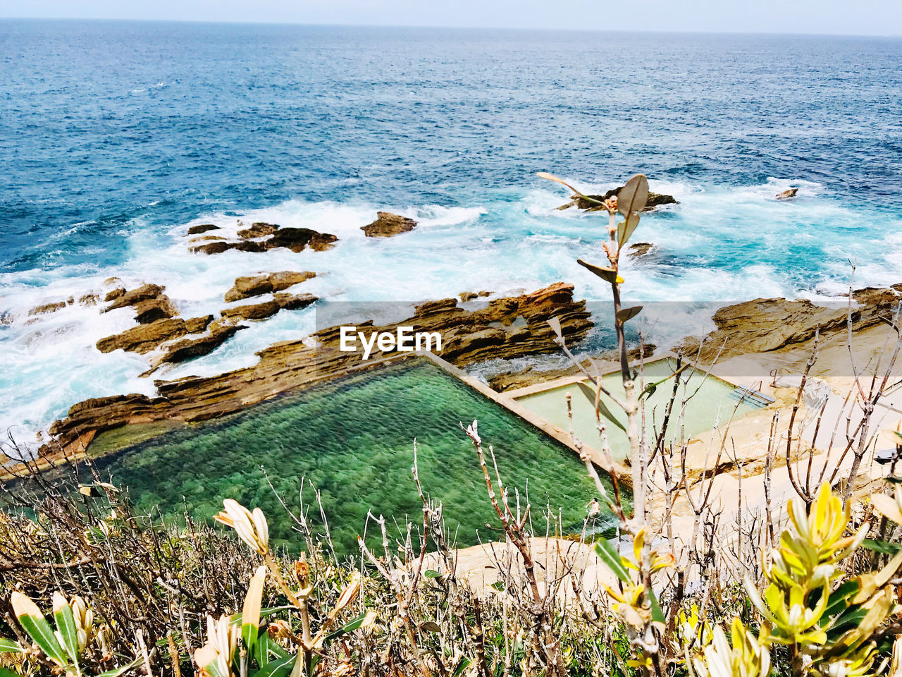 Scenic view of ocean pool