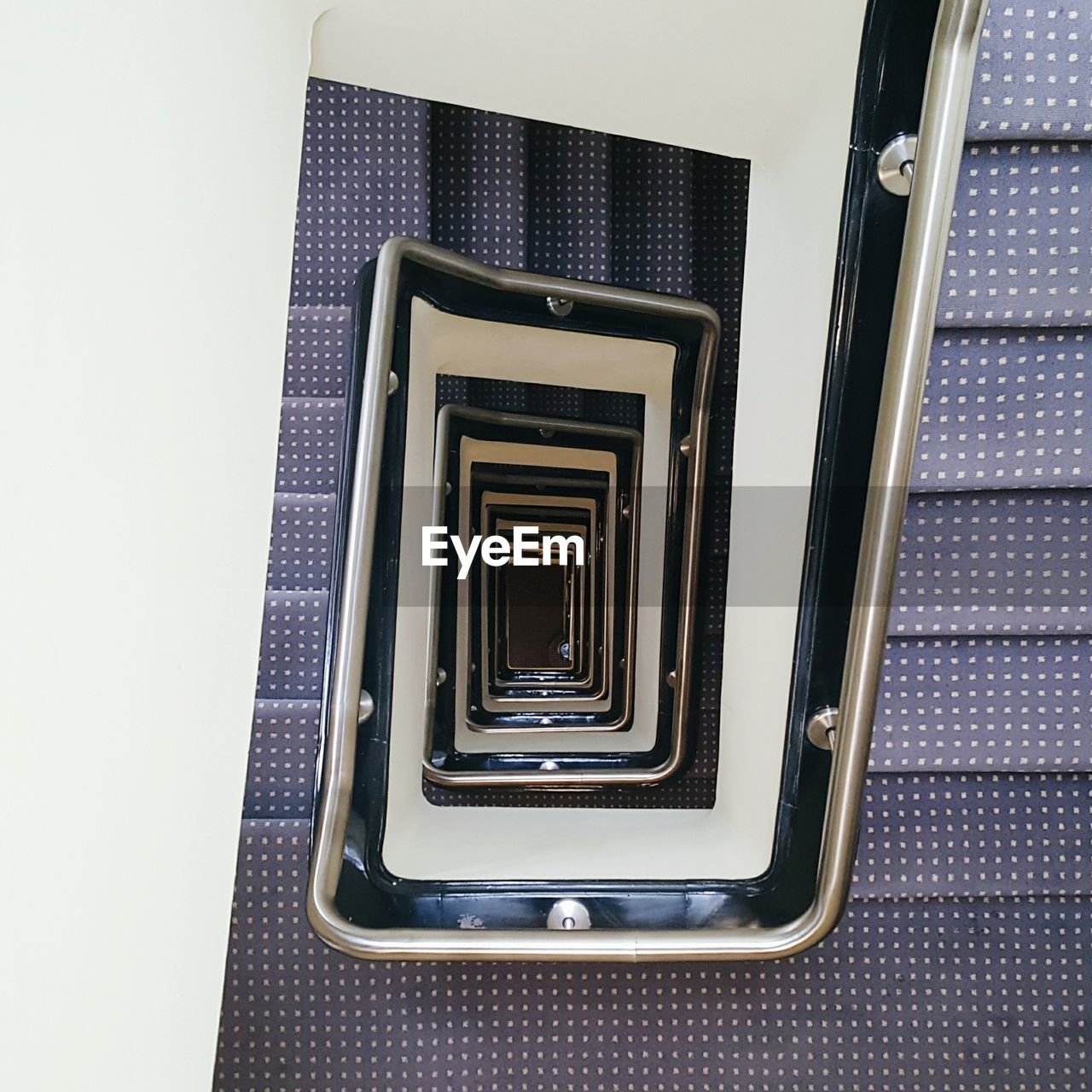 Directly above view of staircase in building