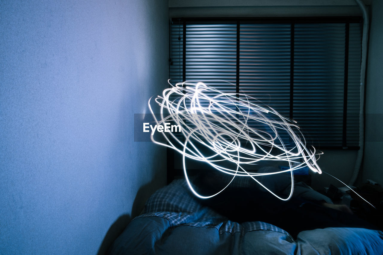 Light painting over bed at home