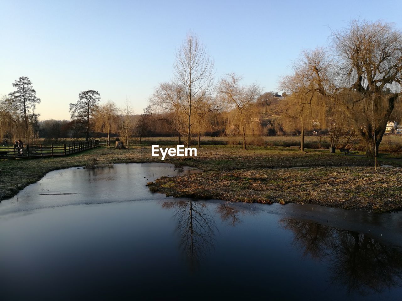 SCENIC VIEW OF LAKE BY TREES AGAINST SKY