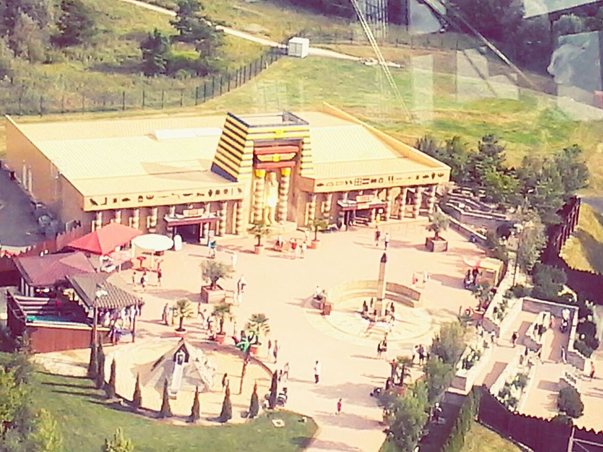 HIGH ANGLE VIEW OF BUILDINGS IN A TOWN