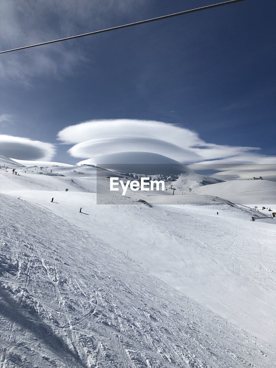 SCENIC VIEW OF SNOW COVERED LANDSCAPE AGAINST SKY
