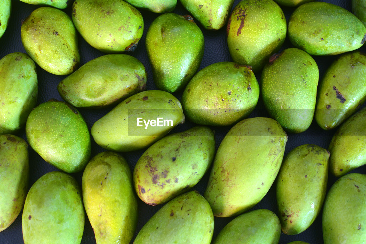 Full frame shot of green mangoes 