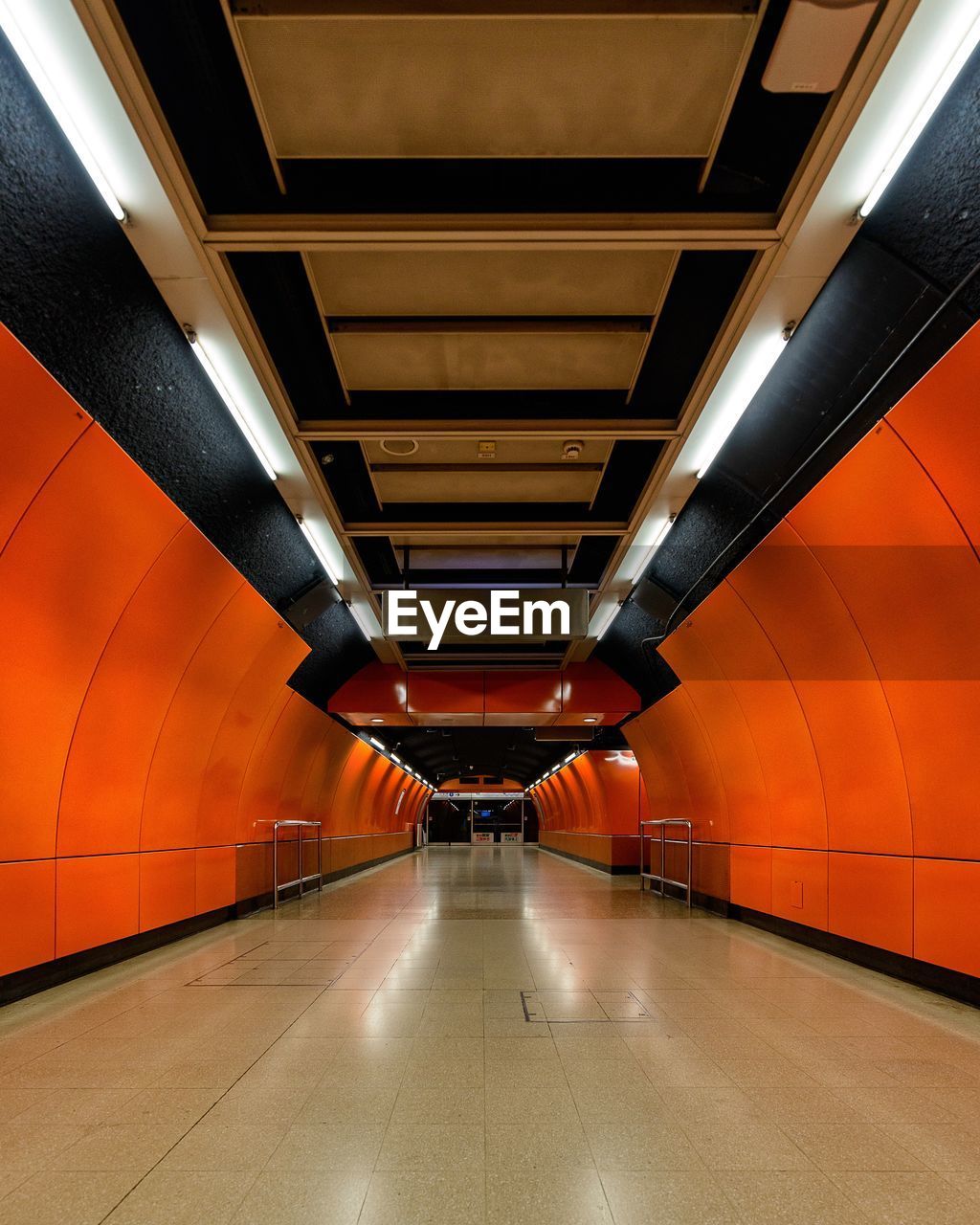 ILLUMINATED UNDERGROUND SUBWAY STATION