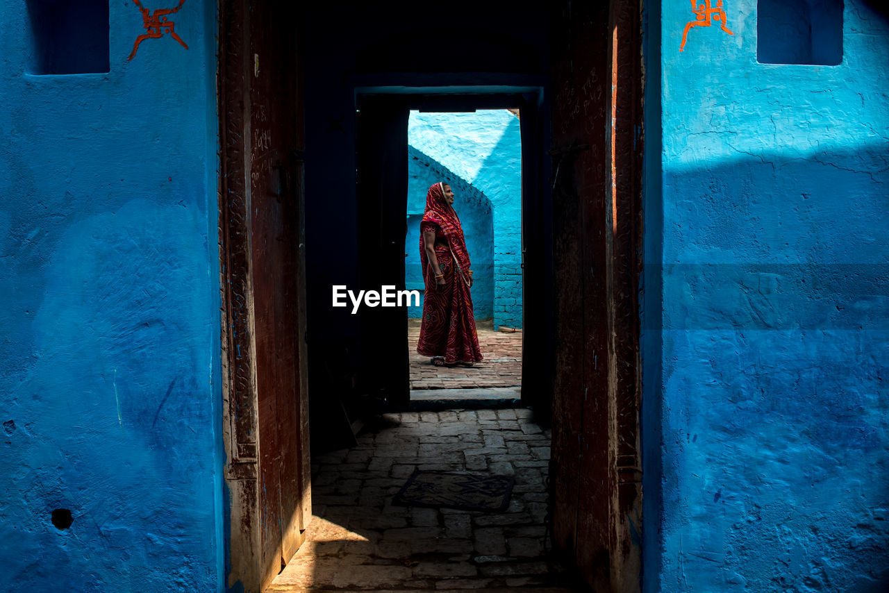 OPEN DOOR OF BLUE ENTRANCE