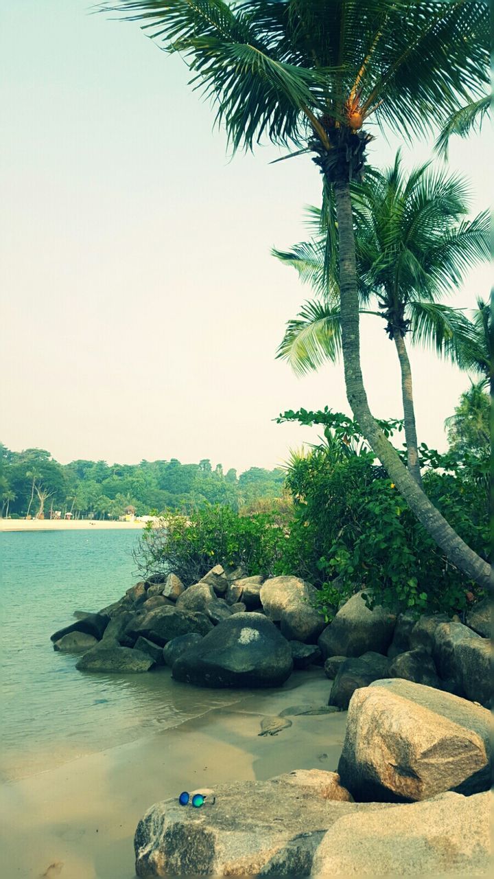 Scenic view of sea and rocks