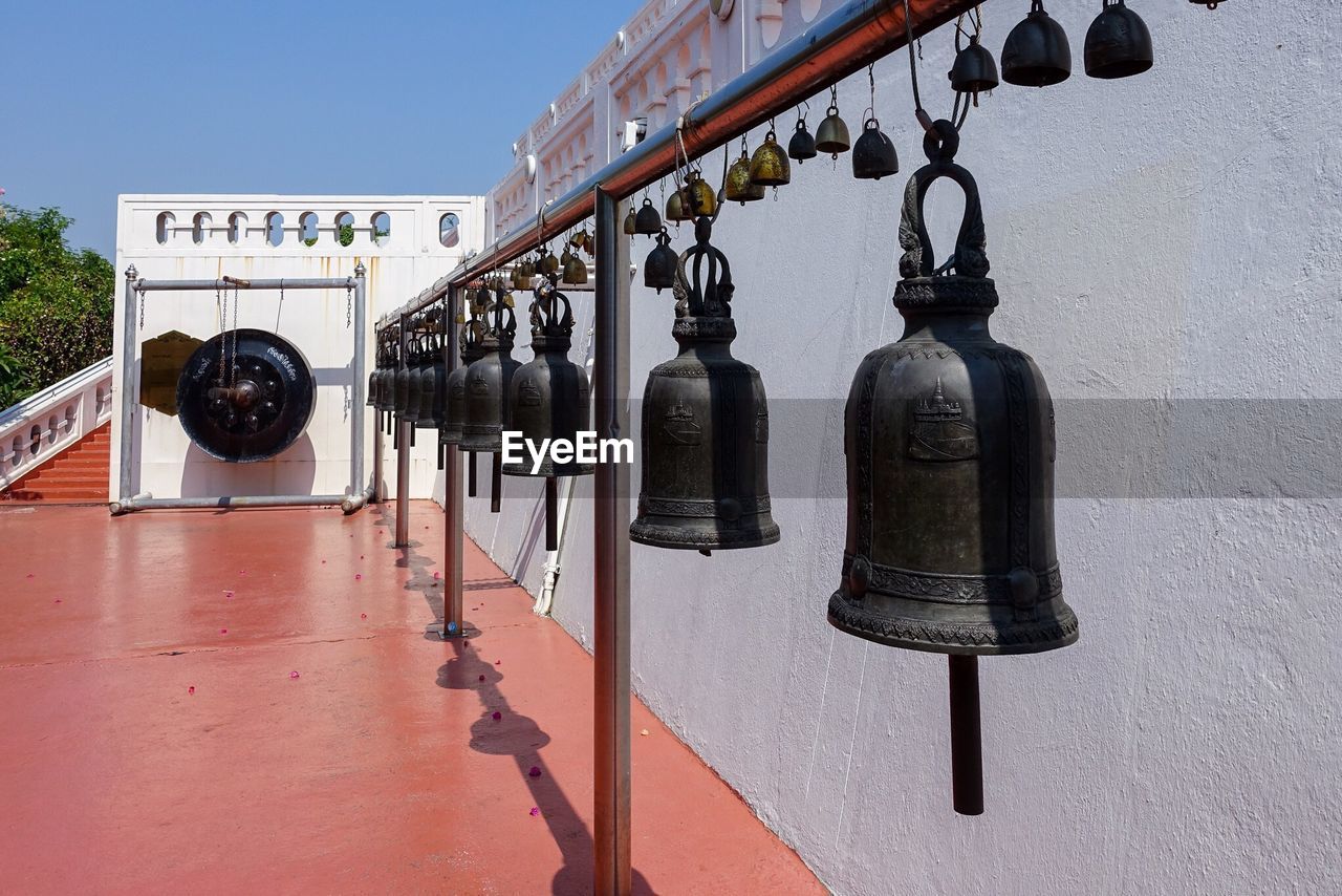 Prayer bells at buddhist temple