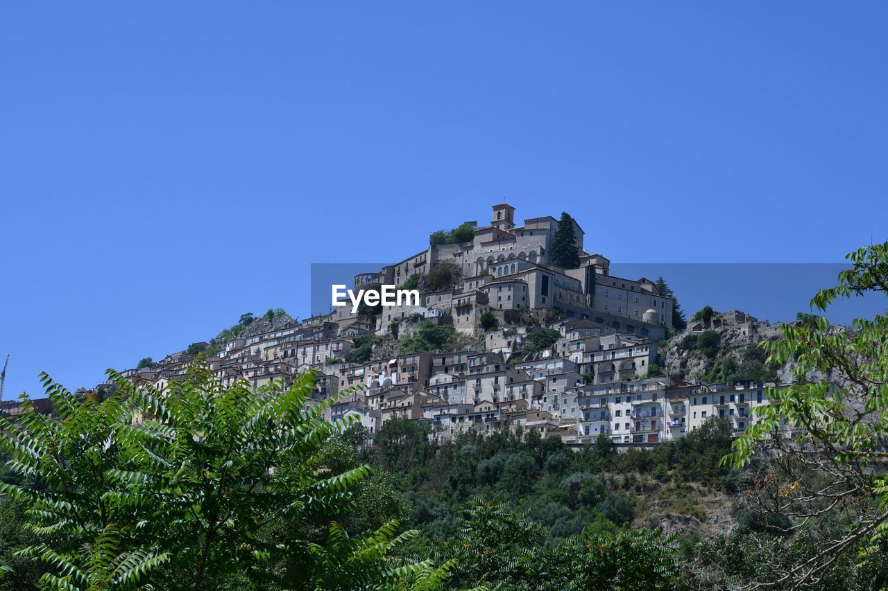 Panoramic view of muro lucano, an old village in the mountains of basilicata region, italy.