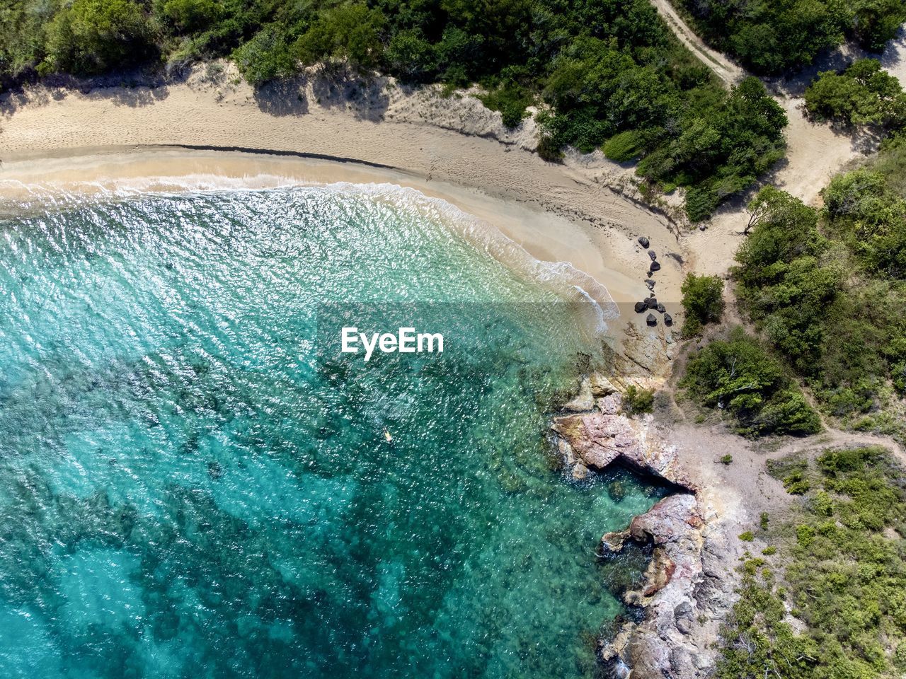 high angle view of beach against sky