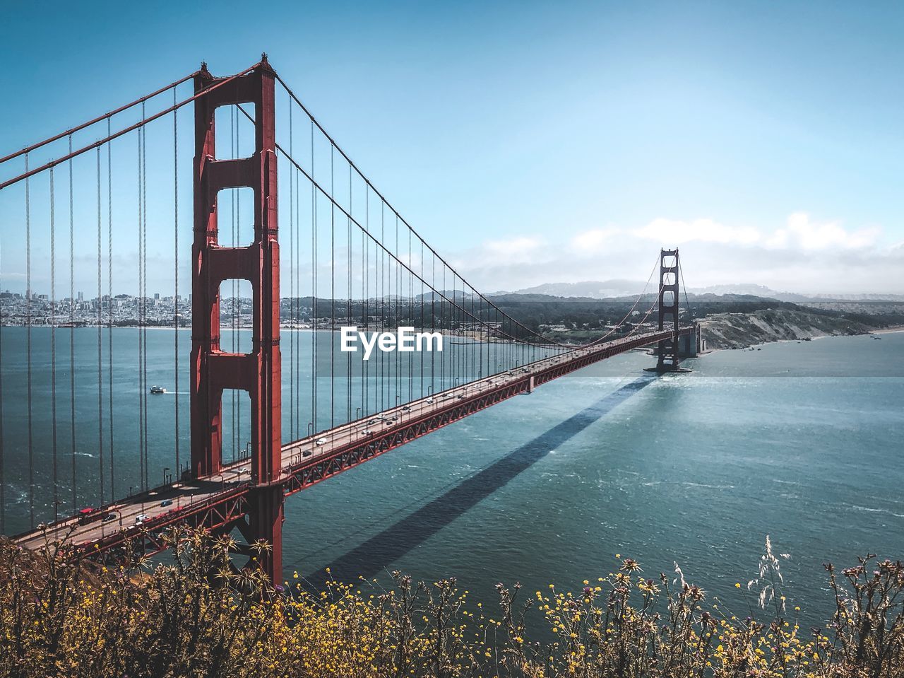 Suspension bridge over sea