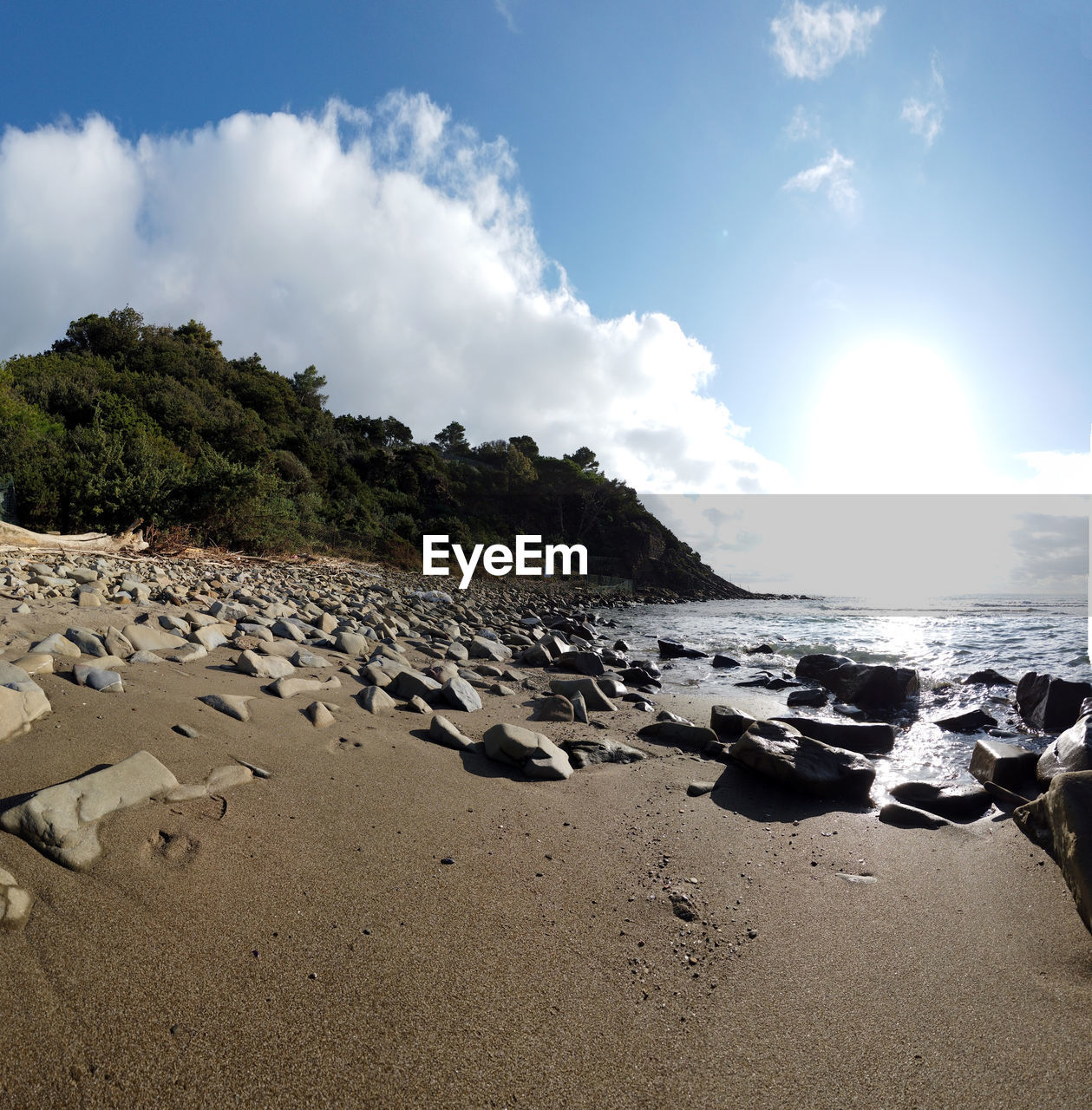 Scenic view of beach against sky