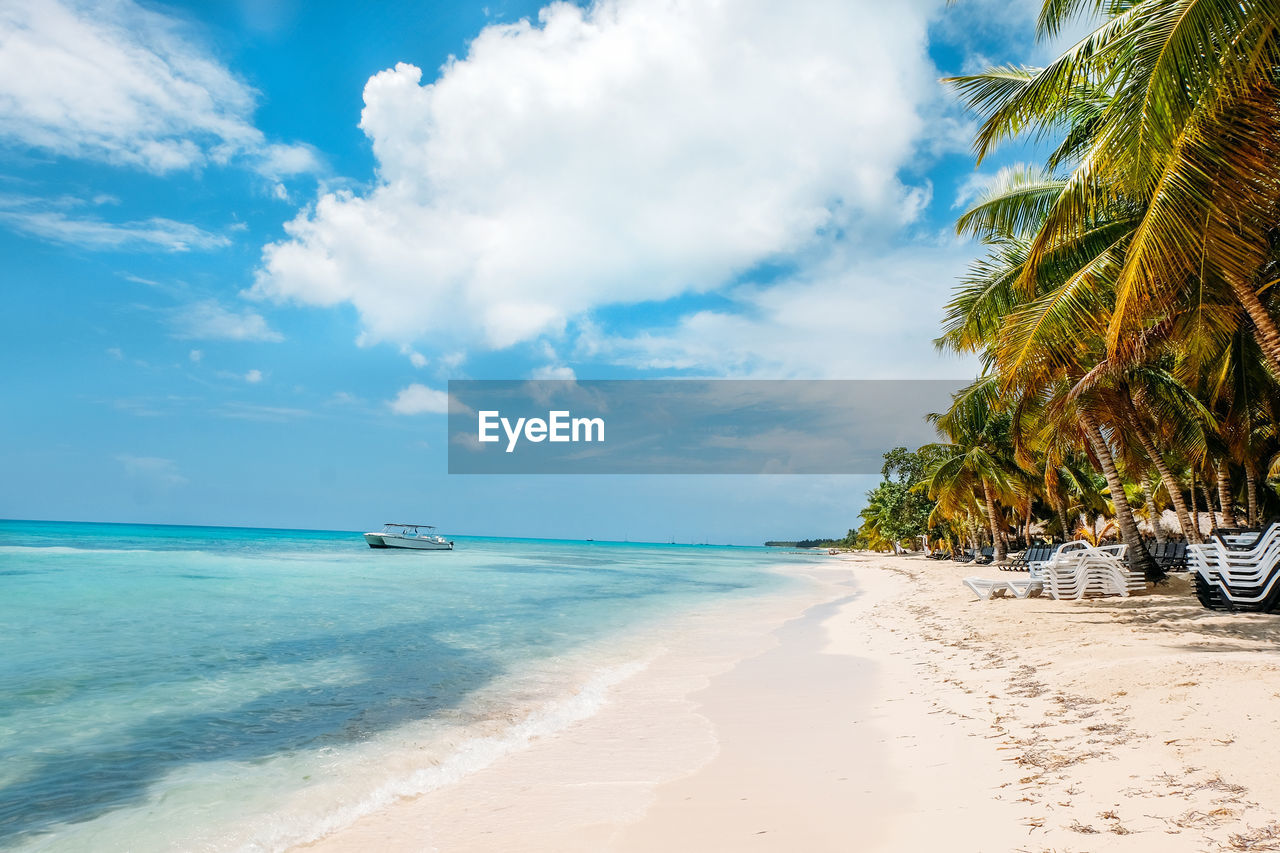 Scenic view of beach against sky