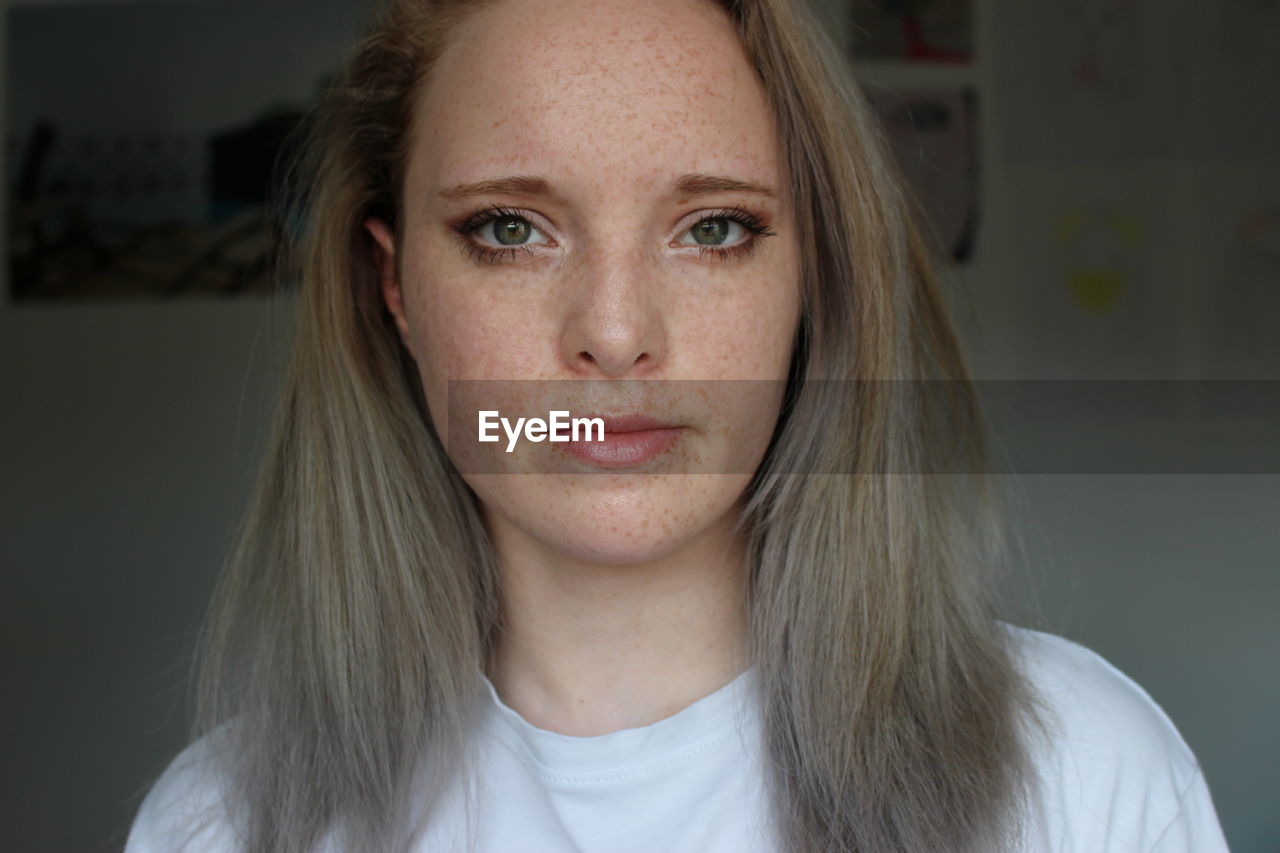 Close-up portrait of beautiful young woman