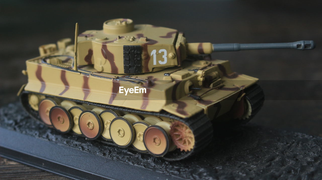 Artistic miniature of the tiger tank, this german heavy tank from the world war 2 era was very great