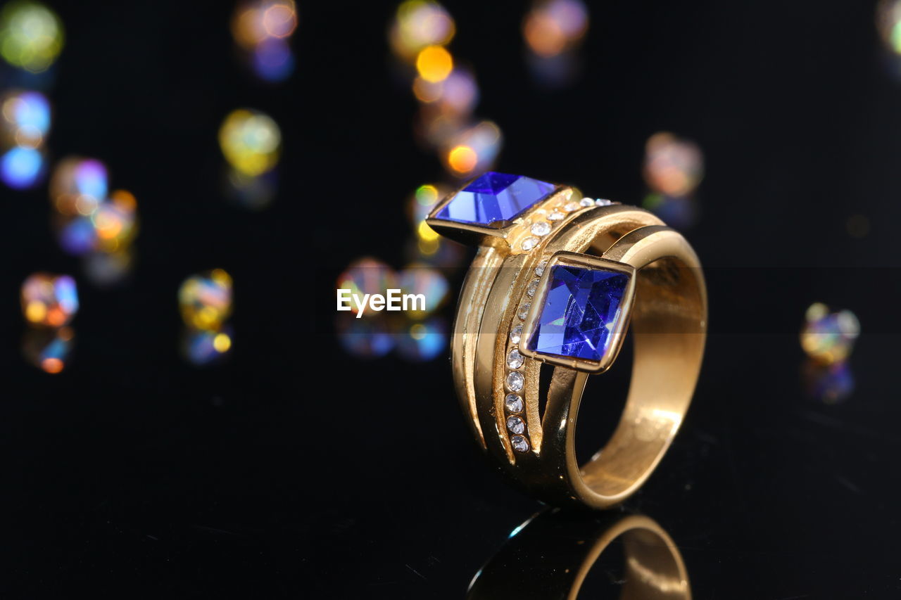 Close-up of gold rings