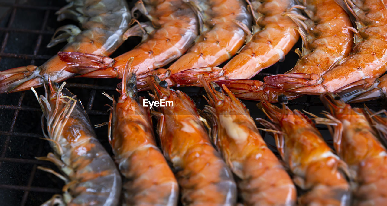 Grilled shrimp on the grill