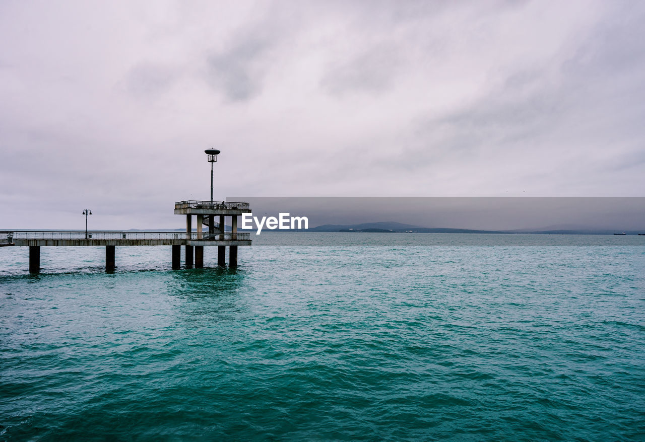 Pier over sea against sky